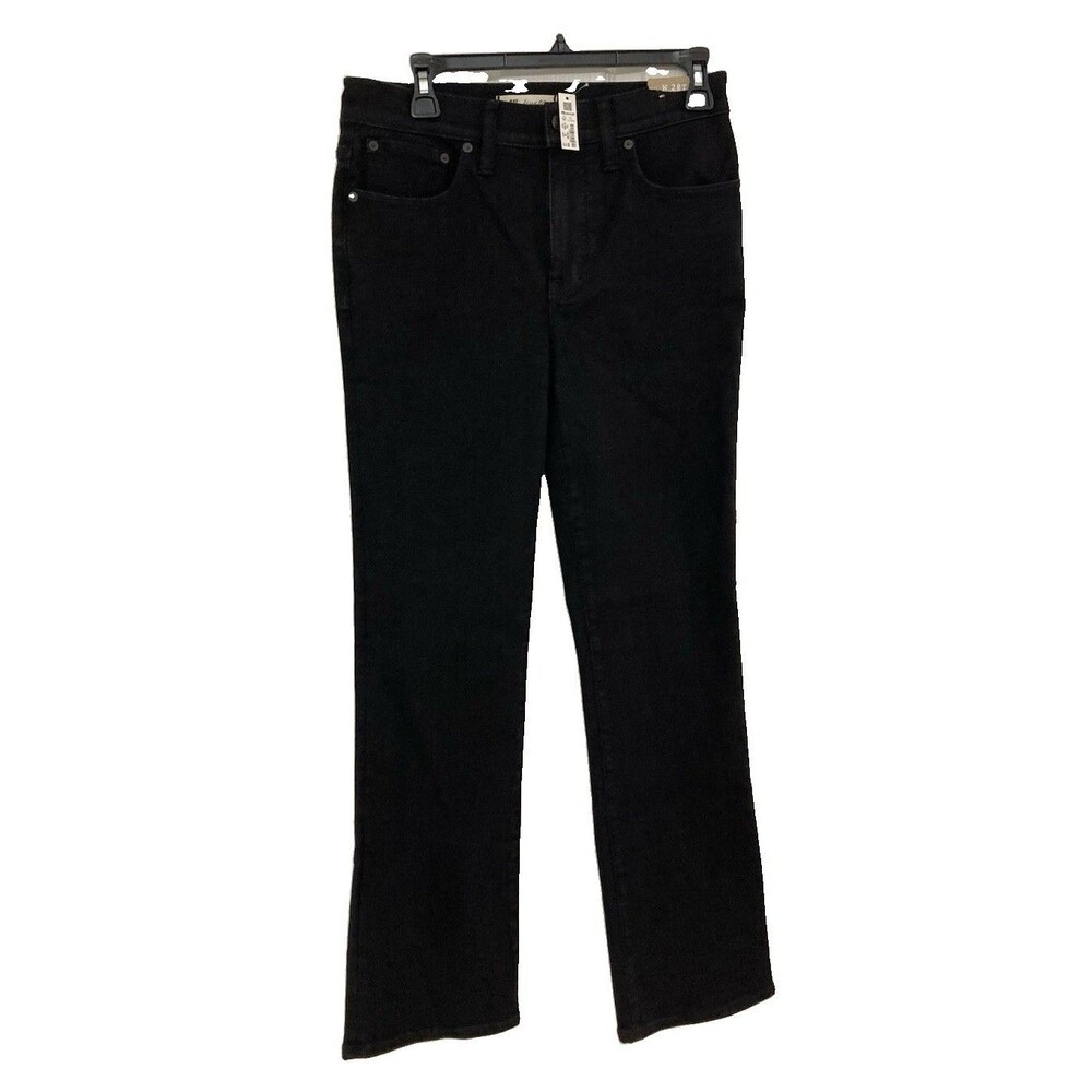 Women's Madewell Mid-Rise Kick Out Jeans Black Size 28T NWT